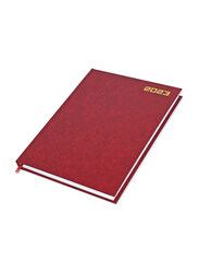 FIS Executive 2023 English Diary Vinyl Hard Cover, 384 Sheets, 70 GSM, FSDI88EN23MR, Maroon