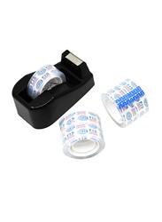 FIS Crystal Tape with Dispenser, 3/4 Inches x 23, 45 Micron, FSTACR3/4X23Y, 4 Roll, Clear