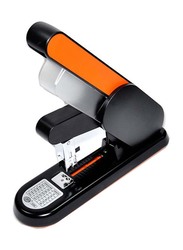 FIS Heavy Duty Power-Saving Stapler, 130-Sheets Stapling Capacity, FSSF5006BKOR, Black/orange