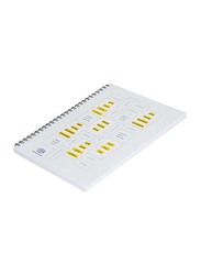 FIS Spiral Soft Cover Single Line Notebook Set, 10 x 100 Sheets, 9 x 7 inch, FSNB971907S, White/Yellow