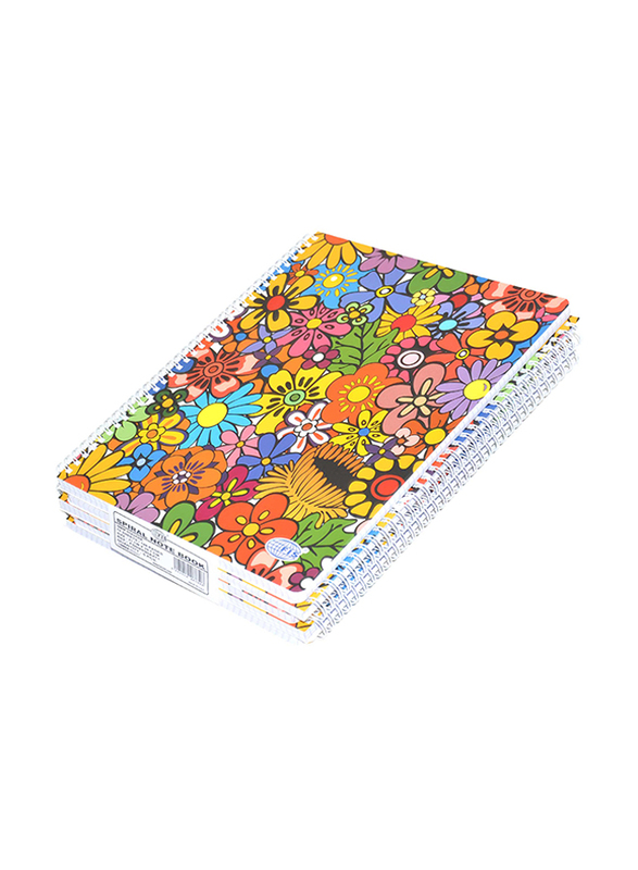 FIS Spiral Notebook Set, 5mm, 74 Sheets, 80Gsm, A4 Size, 5 Pieces, FSNBS90A411, Multicolour