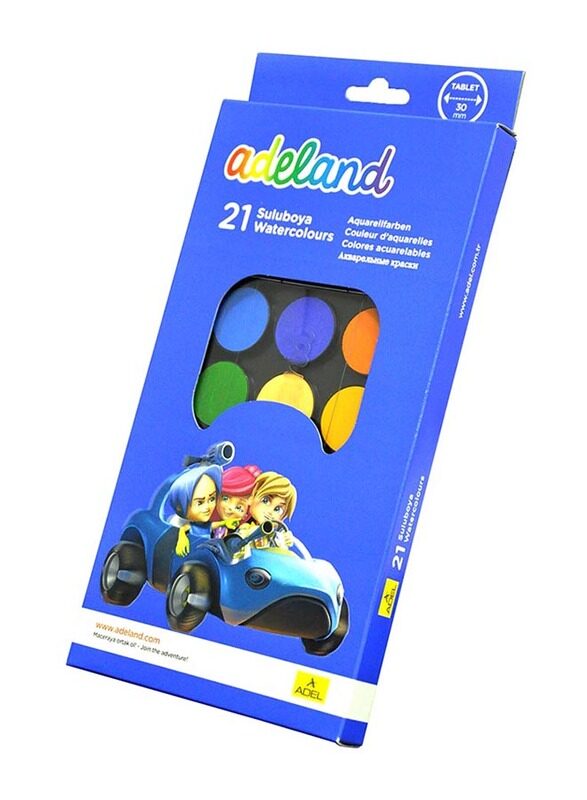 

Adel Water Color with Brush 30mm, 21 Pieces, Multicolour