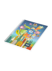 Light 10-Piece Spiral Soft Cover Notebook, Single Ruled, 100 Sheets, A5 Size, LINBA51608S, Multicolour