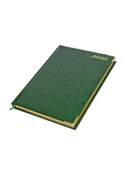 FIS Golden Executive 2023 Daily English Diary, 384 Sheets, 70 GSM, FSDI88EG23GR, Green