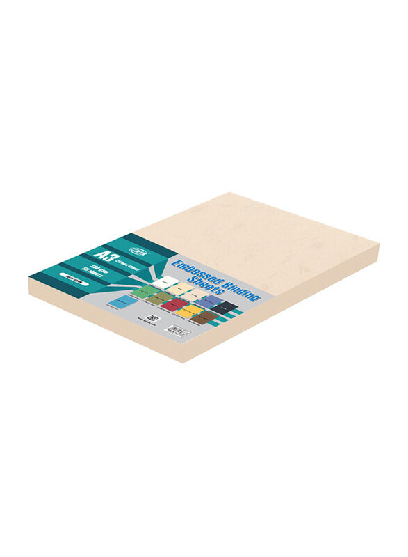 

FIS Embossed 230 GSM Binding Sheets, A3 Size, 50 Piece, FSBDE230A3SL, Cream