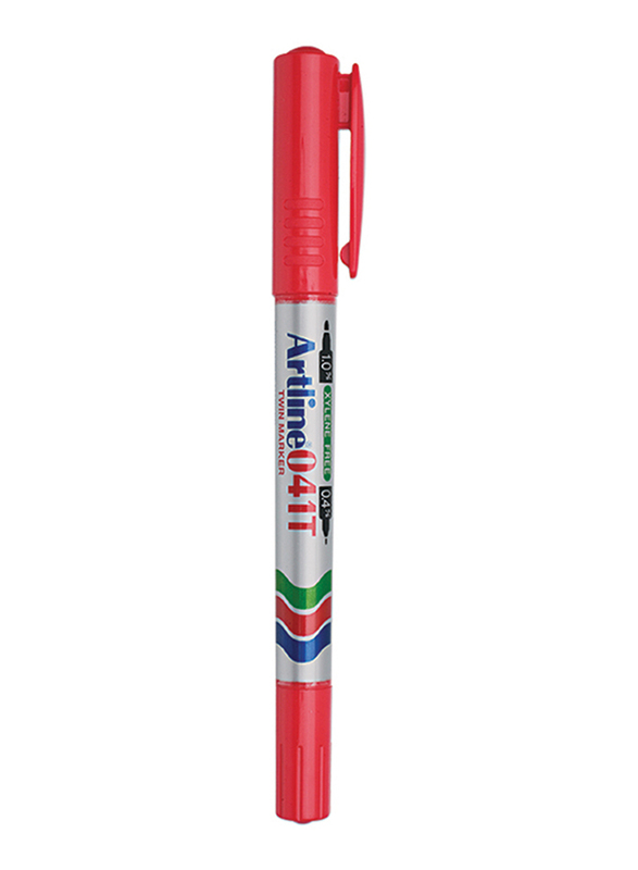 Artline 12-Piece Polyacetal Resin Tip Permanent Markers, Red