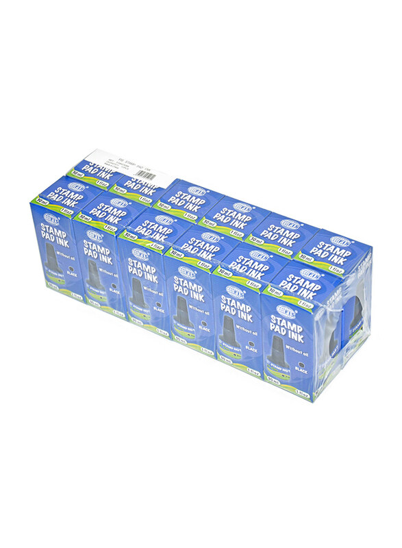 

FIS Stamp Pad Ink, 12 Pieces, FSIK030BK, Black
