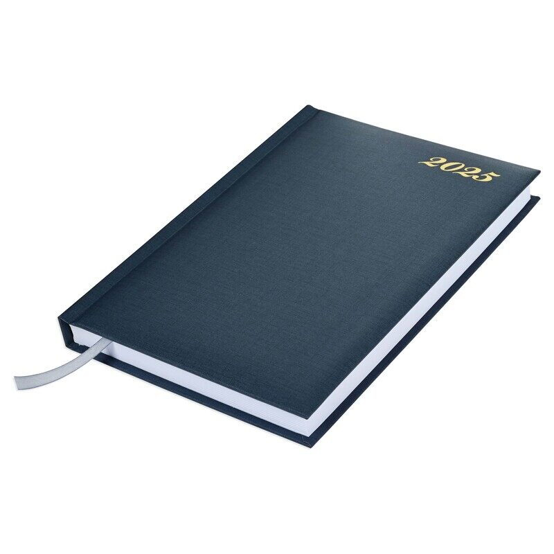 

FIS 2025 Diary, 1 Side Padded Vinyl Material, A5 Size(14.8x21cm), English, Grey Color-FSDI18E25GY