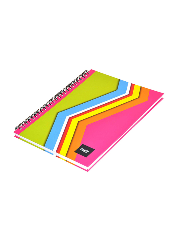 Light 5-Piece Design Spiral Hard Cover Notebook, Single Ruled, 100 Sheets, 9 x 7 inch, LINBS971001404, Multicolour