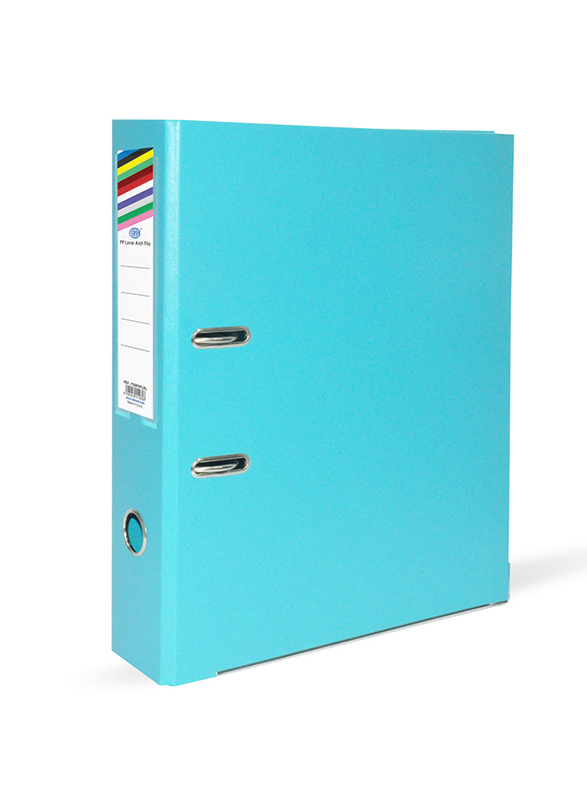 FIS PP Lever Arch Box File, 8cm, 50 Pieces, FSBF8PLBL, Light Blue