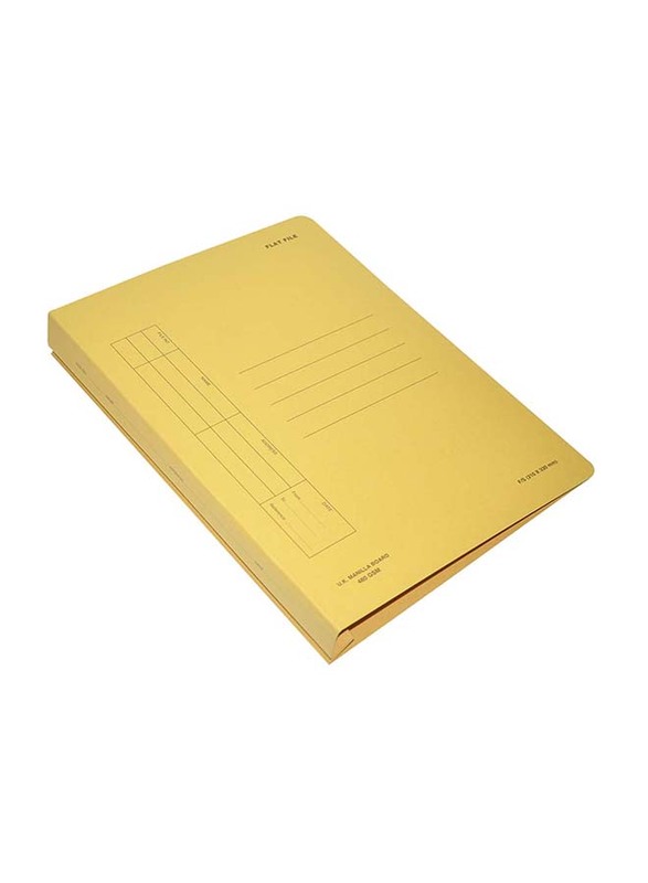 FIS Flat File with Plastic Fastener, F/S Size, 480GSM, 50 Pieces, FSFF3YL, Yellow