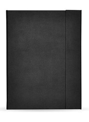 FIS Magnetic Italian PU Folder Cover with Writing Pad, Single Ruled Ivory Paper, 96 Sheets, A4 Size, FSMFEXNBA4BK, Black