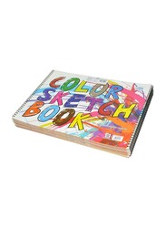 FIS 12-Piece Sketch Book with Spiral Binding, 10 Sheets, 160 GSM, A3 Size, FSSKSCA3101601, Multicolor