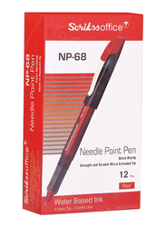 سكريكس 12-قطعة قلم نيدل ، 0.5 مم، OSBP78799، أحمر