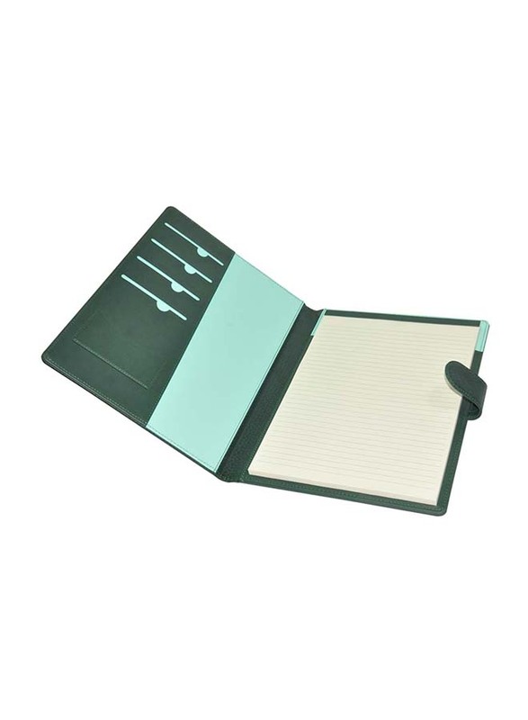 FIS Italian PU Executive Folder with Writing Pad, 24 x 32cm, FSGT2432PUGRD4, Green