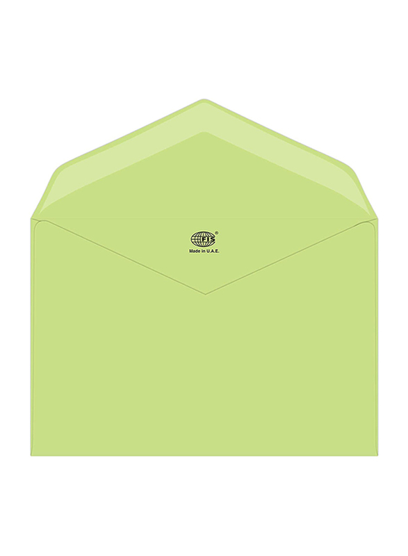 FIS Executive Laid Paper Envelopes Glued, 4.72 x 7.28 inch, 25 Pieces, Green