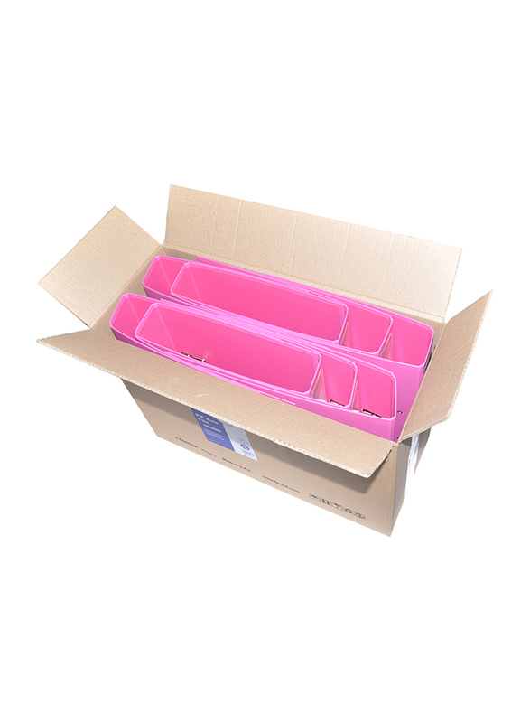 FIS PP Box File with Fixed Mechanism, 8cm, 10 Piece, FSBF8PPIFN10, Pink