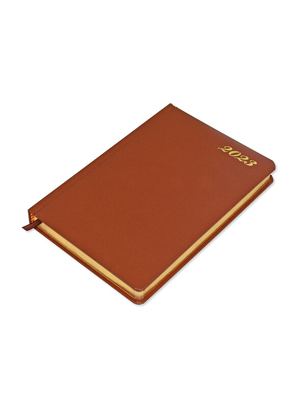 

FIS 2023 Golden English Diary, 384 Sheets, 60 GSM, A5 Size, FSDI23EG23BR, Brown