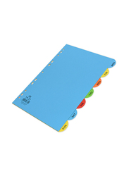 FIS Round Colour Card File Index Divider with Mon-Sun Division, 160 GSM, A4 Size, Multicolour