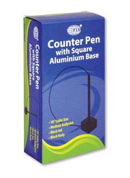 FIS Counter Pen with Square Aluminum Base, FSBP-02, Black