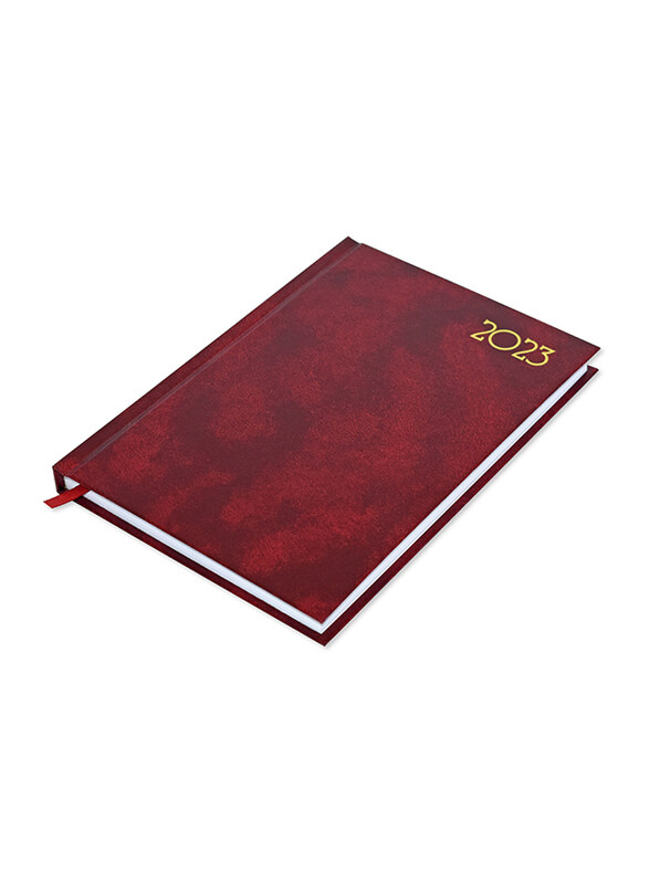 

FIS 2023 Saturday & Sunday Combined English Diary, 384 Sheets, 60 GSM, A5 Size, FSDI90E23MR, Maroon