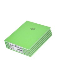 FIS Neon Hard Cover Single Line Notebook Set, 5 x 100 Sheets, 9 x 7 inch, FSNB97N230, Parrot Green
