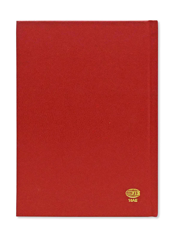 FIS 2024 Arabic/English 1 Side Padded Cover Diary, 384 Sheets, 60 GSM, A5 Size, FSDI18AE24RE, Red