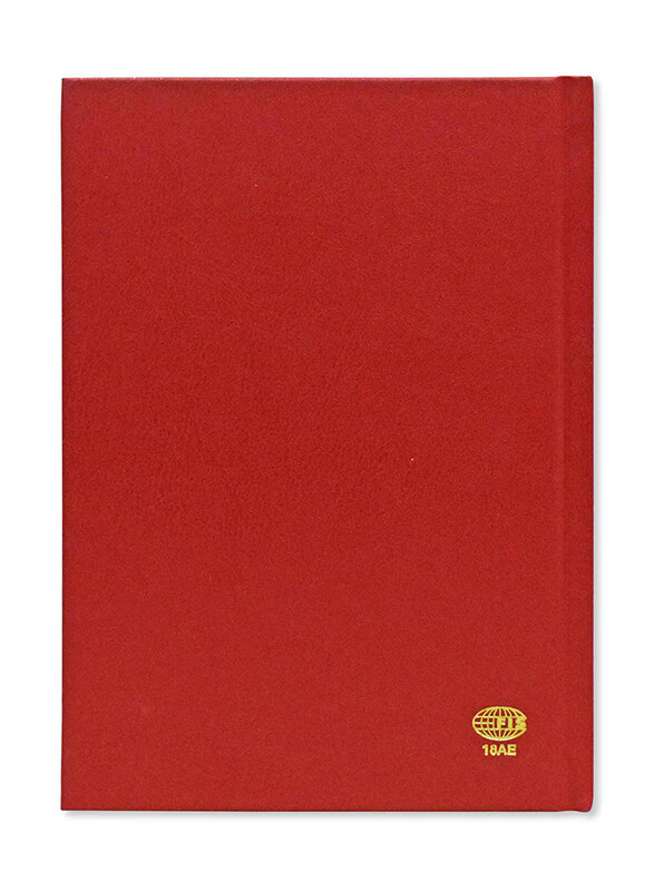 FIS 2024 Arabic/English 1 Side Padded Cover Diary, 384 Sheets, 60 GSM, A5 Size, FSDI18AE24RE, Red