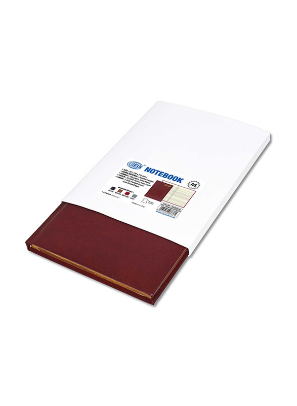 FIS Italian Ivory Paper Notebook with Golden Bonded Leather, 196 Pages, 70 GSM, A5 Size, FSNB1SA5GIVBL, Maroon