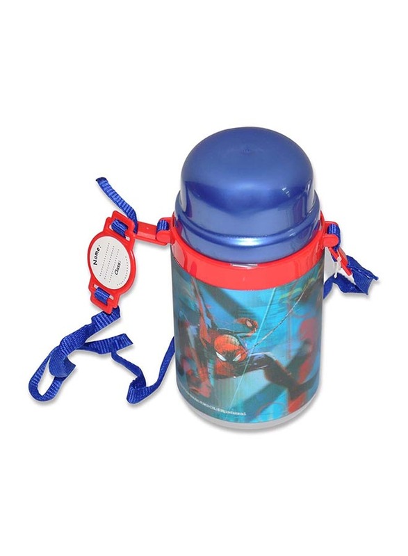 Spiderman 3D Water Bottle for Boys, 550ml, TQWZS4BS3D107, Blue