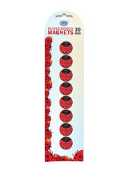 FIS Beatle Design Magnet Set, 3 Pack, FSMI203040/3, Red