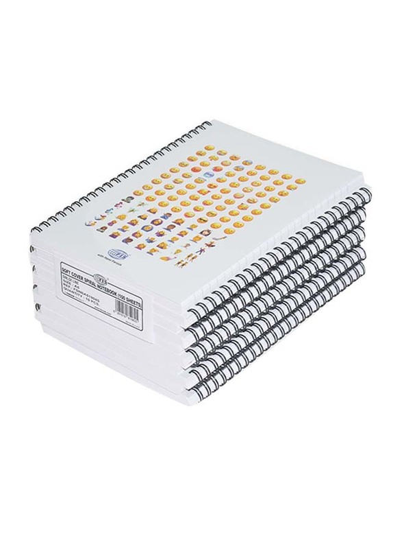 إف أي إس مجموعة دفاتر بخط مفرد بغطاء ناعم حلزوني ، 10 × 100 ورقة ، مقاس A5 (إيه 5) ، FSNBA51904S ، متعدد الألوان