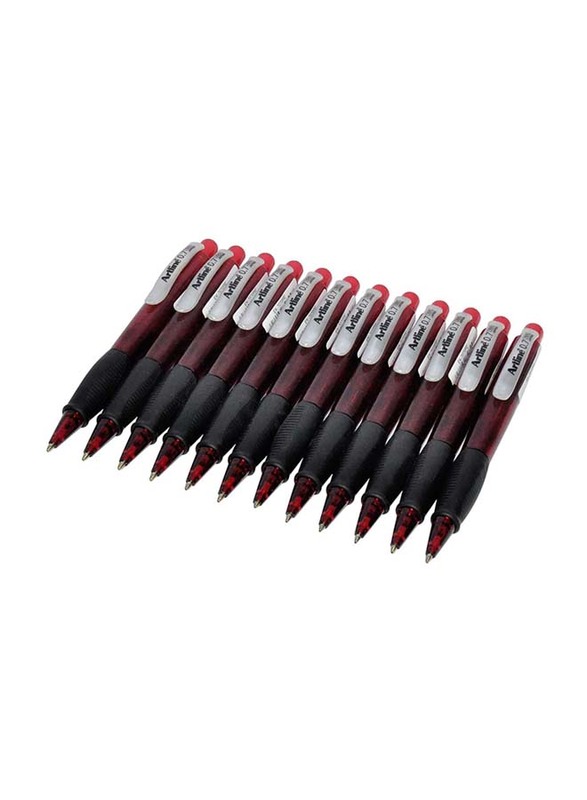 أرتلاين طقم أقلام رصاص ميكانيكية مكون من 12 قطعة مع ممحاة مدمجة ، 0.7 مم ، ARMPEK-7070RE ، أحمر