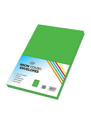 FIS Colour Peel & Seal Envelopes, 50-Piece, 80 GSM, 9 x 6-Inch, Neon Green
