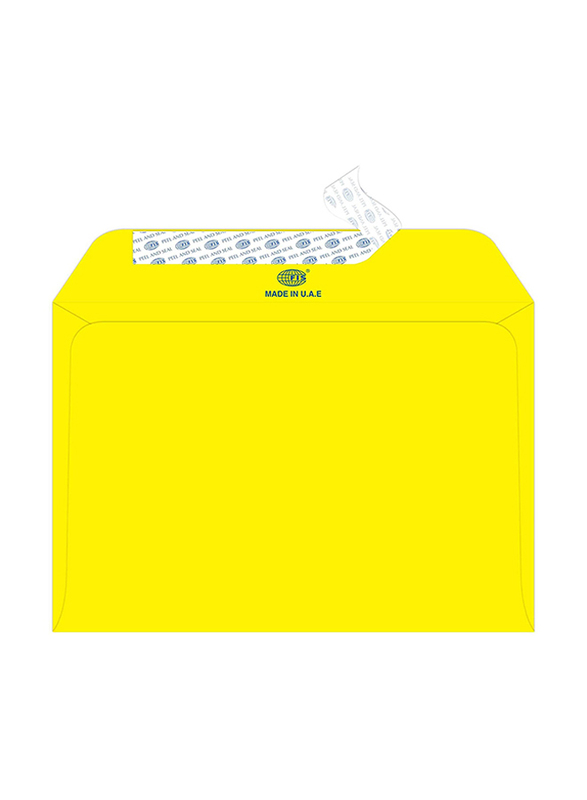 FIS Colour Peel & Seal Envelopes, 50-Piece, 80 GSM, C5 (162 x 229mm), Bright Lemon