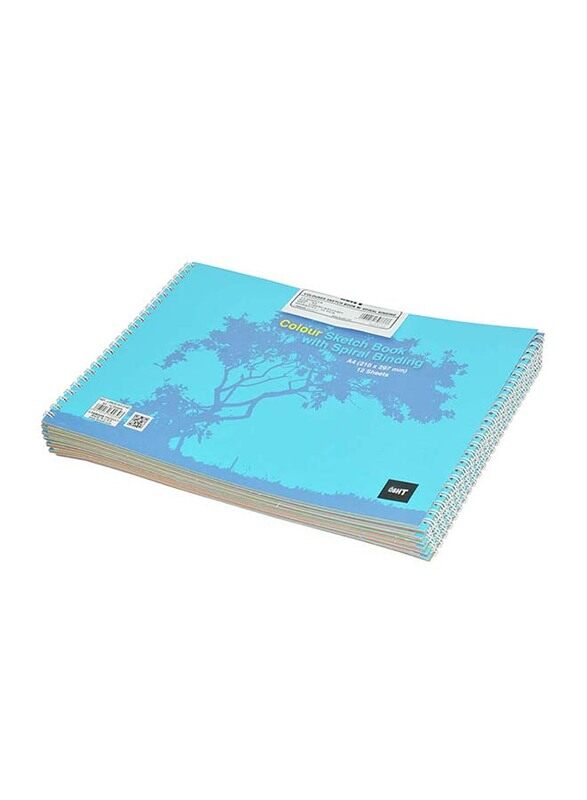 

Light 12-Piece Design Coloured Sketch Book Set, 12 Sheets, A4 Size, LISKSCA4121401, Multicolour