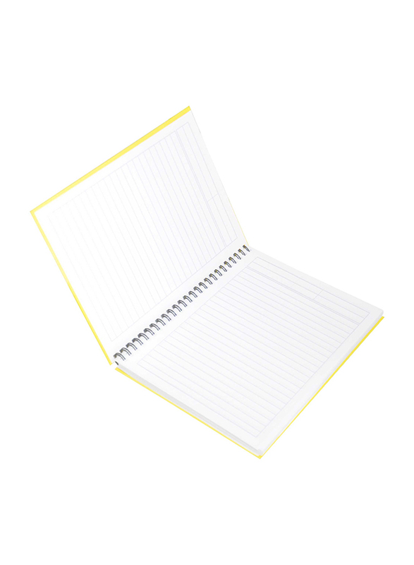 FIS Spiral Hard Cover Single Line Notebook Set, 5 x 100 Sheets, 9 x 7 inch, FSNBS97NA210, Yellow