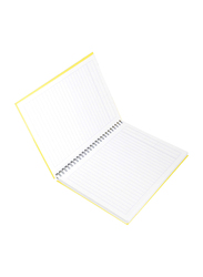 FIS Spiral Hard Cover Single Line Notebook Set, 5 x 100 Sheets, 9 x 7 inch, FSNBS97NA210, Yellow