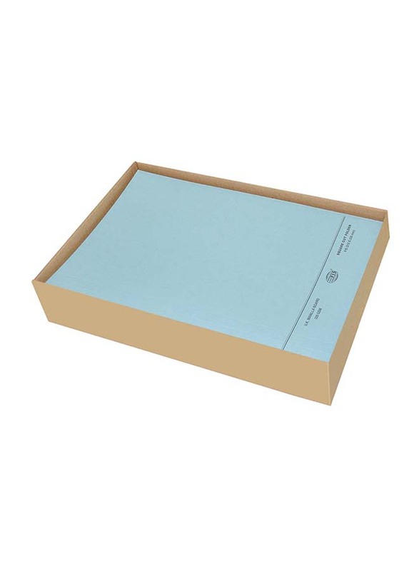 FIS 50-Piece O-Fastener Square Cut Folder Set, 320GSM, F/S Size, FSFF7BL, Blue