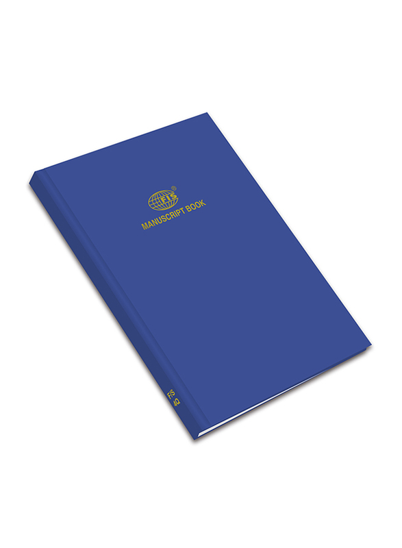 FIS Manuscript Notebook, 5mm Square Line, 4 Quire, 192 Sheets, F/S 210 X 330mm, FSMNFS4Q5MM, Blue