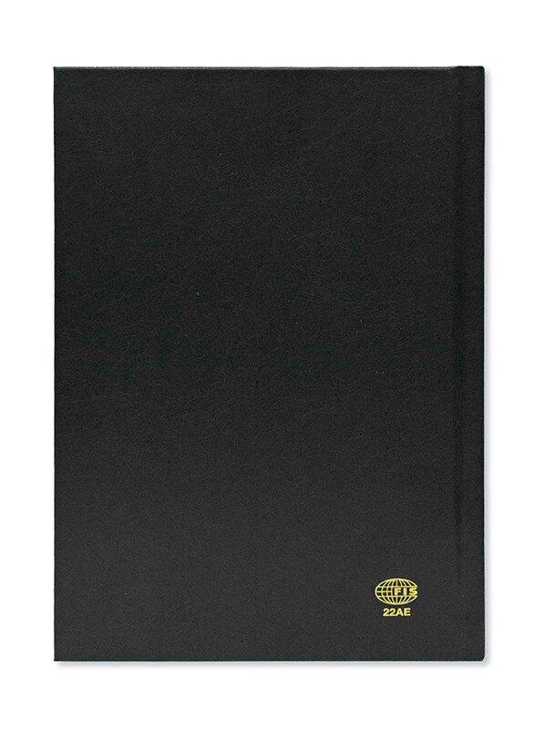 FIS 2024 Arabic/English Vinyl 1 Side Padded Gold Corenrs Diary, 384 Sheets, 60 GSM, A5 Size, FSDI22AE24BK, Black