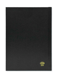 FIS 2024 Arabic/English Vinyl 1 Side Padded Gold Corenrs Diary, 384 Sheets, 60 GSM, A5 Size, FSDI22AE24BK, Black