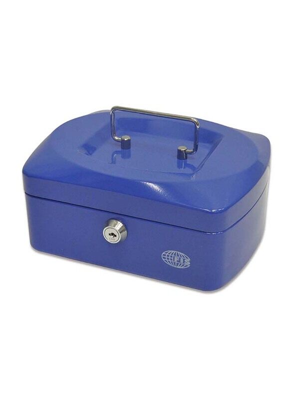 

FIS Cash Box Steel with Key Lock, 200 x 160 x 90 mm, FSCPTS0130BL, Blue