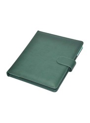 FIS Executive Italian PU Cover Folder with Writing Pad and Gift Box, Single Ruled Ivory Paper, 18 x 23cm Size, 80 Sheets, FSGT1823PUWGR, Green