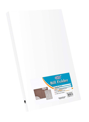 FIS Bill Folders with Magnetic Flap and Round Corners, 150 x 245mm, FSCLBFR2, White