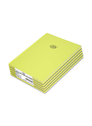 FIS Neon Hard Cover Single Line Notebook Set, 5 x 100 Sheets, 9 x 7 inch, FSNB97N363, Yellow