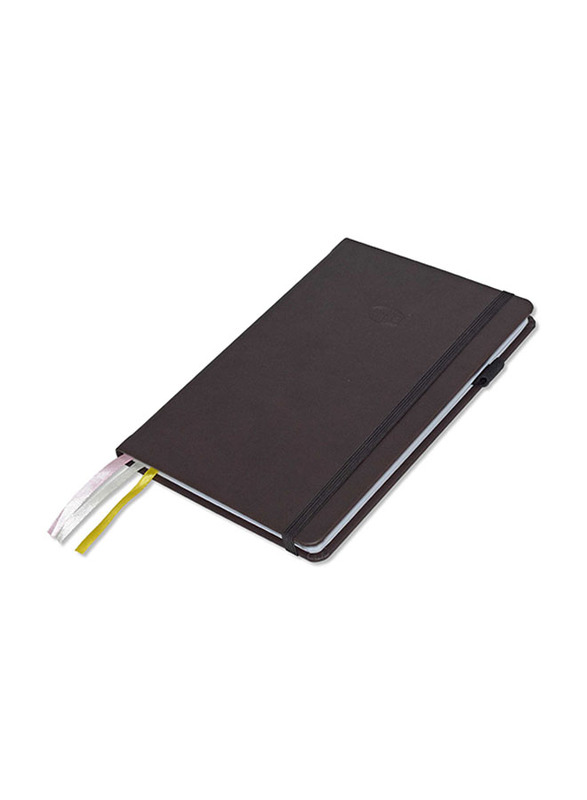 FIS White Paper Budget Planner with Elastic Pen Loop Italian PU, 128 Pages, 100 GSM, A5 Size, FSORA5BPLANP, Dark Brown