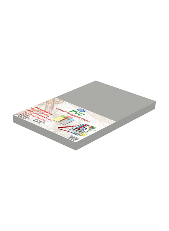 FIS PVC 180 Micron Coloured Transparent Covers for Binding, 100 Pieces, FSCI18MGY-A4, Grey