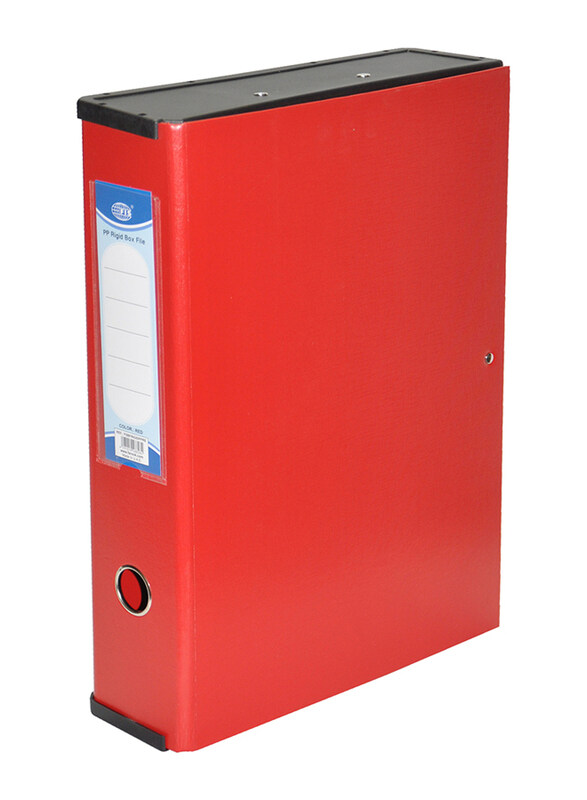 

FIS Colored PP Rigid Box File with Plastic Sides, 210 x 330 mm, FSBFRIGIDPPRE, Red