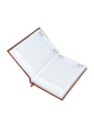 FIS 2024 Arabic/English 1 Side Padded Cover Diary, 384 Sheets, 60 GSM, A5 Size, FSDI18AE24BR, Brown